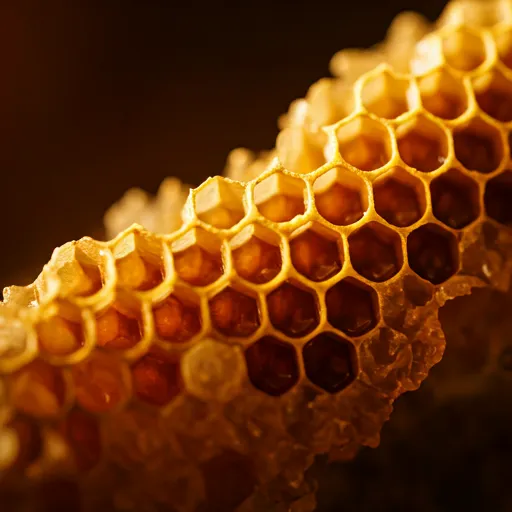 Natural honeycomb with amber light